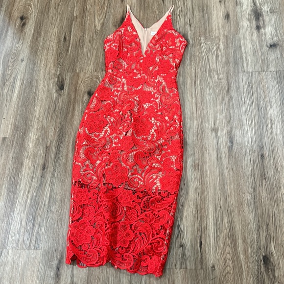 Dress the Population lace midi dress - Picture 1 of 12
